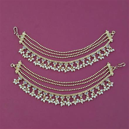 Antique Pearl Ear Chain with Gold Plating