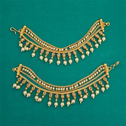 Antique Pearl Ear Chain with Gold Plating