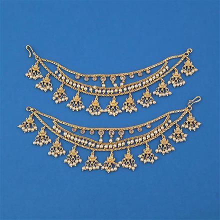 Antique Pearl Ear Chain with Gold Plating
