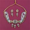 Antique Choker Necklace with Matte Gold Plating