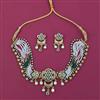Antique Choker Necklace with Matte Gold Plating