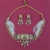 Antique Choker Necklace with Matte Gold Plating