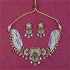 Antique Choker Necklace with Matte Gold Plating