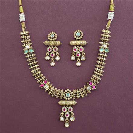 Antique Classic Necklace with Matte Gold Plating
