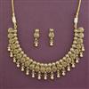 Antique Plain Gold Necklace with Matte Gold Plating