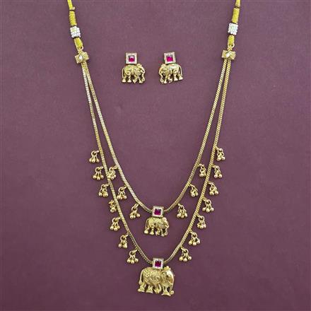 Antique Delicate Necklace with Matte Gold Plating