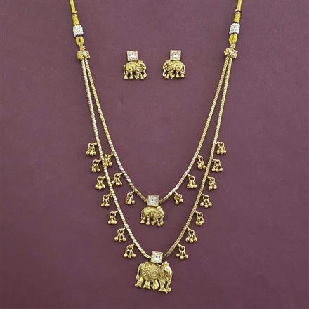 Antique Delicate Necklace with Matte Gold Plating
