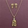 Antique Delicate Pendant Set with Matte Gold Plating