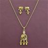 Antique Delicate Pendant Set with Matte Gold Plating
