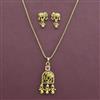 Antique Delicate Pendant Set with Matte Gold Plating