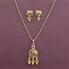 Antique Delicate Pendant Set with Matte Gold Plating