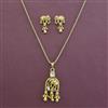 Antique Delicate Pendant Set with Matte Gold Plating