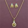 Antique Pearl Pendant Set with Matte Gold Plating