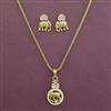 Antique Pearl Pendant Set with Matte Gold Plating