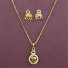 Antique Pearl Pendant Set with Matte Gold Plating