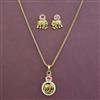 Antique Pearl Pendant Set with Matte Gold Plating