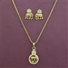 Antique Pearl Pendant Set with Matte Gold Plating