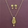 Antique Temple Pendant Set with Matte Gold Plating
