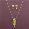 Antique Temple Pendant Set with Matte Gold Plating