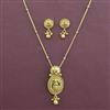 Antique Temple Pendant Set with Matte Gold Plating