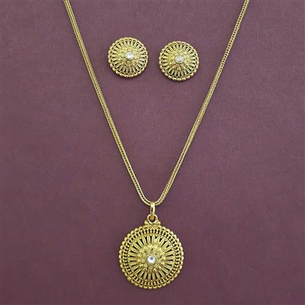 Antique Classic Pendant Set with Matte Gold Plating