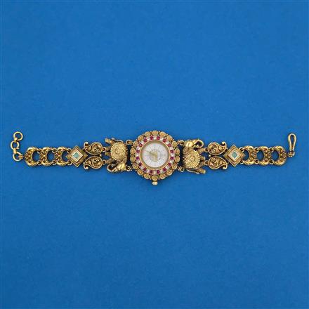 Antique Kashmiri Watch With Matte Gold Plating