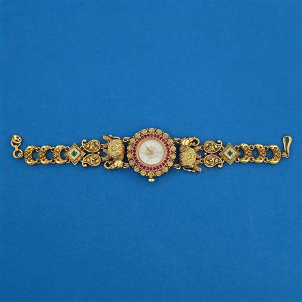 Antique Kashmiri Watch With Matte Gold Plating