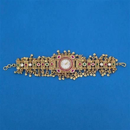 Antique Kashmiri Watch With Matte Gold Plating