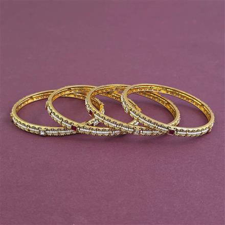 Antique Pearl Bangles with Matte Gold Plating