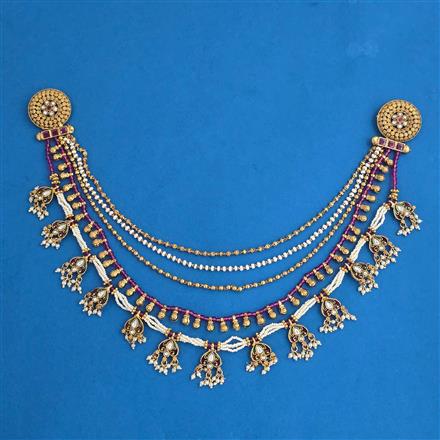 Antique Pearl Hair Brooch with Gold Plating