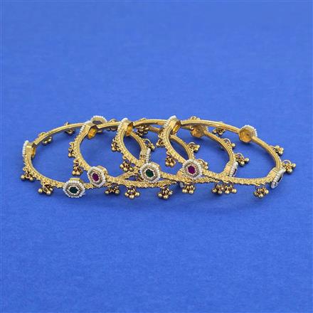 Antique Pearl Bangles with Matte Gold Plating