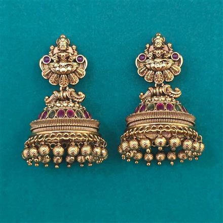 Antique Jhumki with Matte Gold Plating
