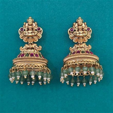 Antique Jhumki with Matte Gold Plating
