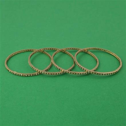 Antique 4 Pc Delicate Bangles with Mehndi Plating