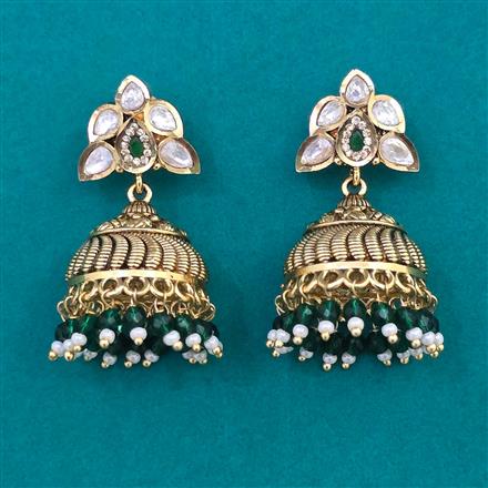 Antique Jhumki with Matte Gold Plating