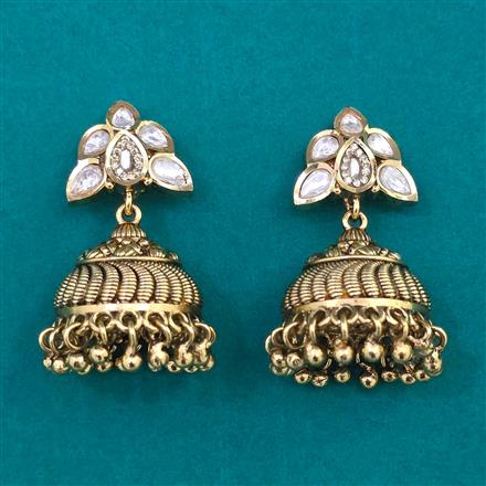 Antique Jhumki with Matte Gold Plating