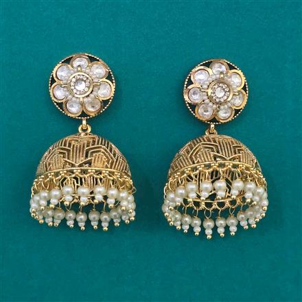 Antique Jhumki with Matte Gold Plating