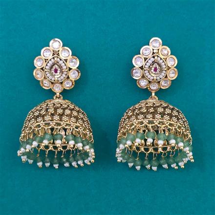 Antique Jhumki with Matte Gold Plating