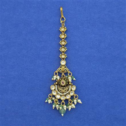 Antique Pearl Tikka with Matte Gold Plating