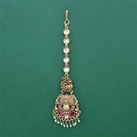 Antique Pearl Tikka with Matte Gold Plating