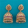 Antique Temple Earring with Matte Gold Plating
