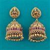 Antique Temple Earring with Matte Gold Plating