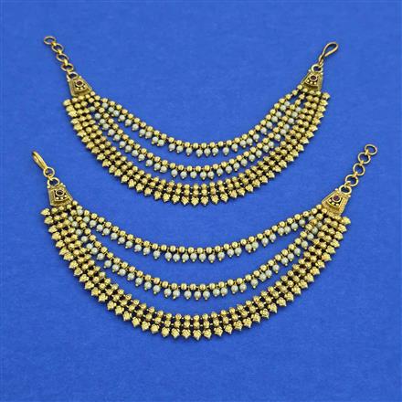 Antique Multi Layer Ear Chain with Matte Gold Plating