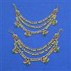 Antique Pearl Ear Chain with Matte Gold Plating