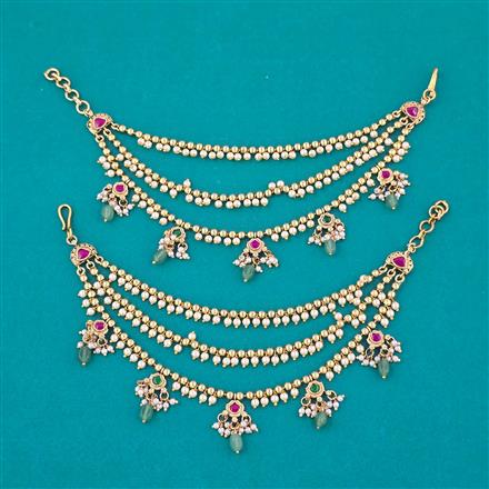 Antique Multi Layer Ear Chain with Matte Gold Plating