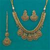 Antique Plain Gold Necklace with Matte Gold Plating