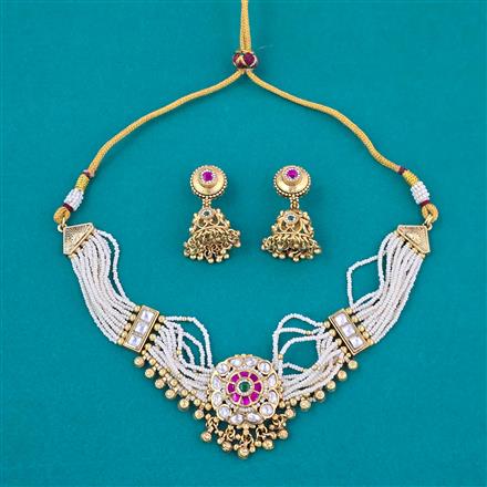 Antique Choker Necklace with Gold Plating