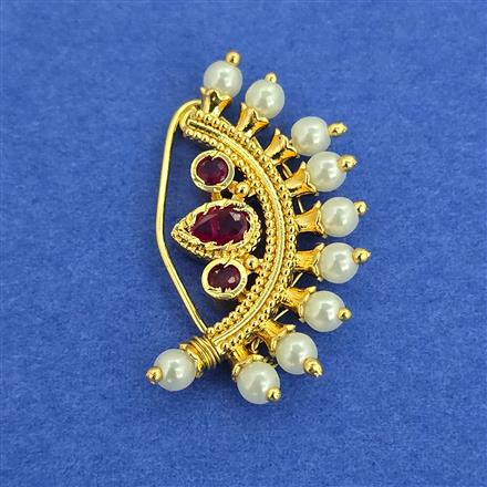 Antique Pearl Nose Ring with Gold Plating
