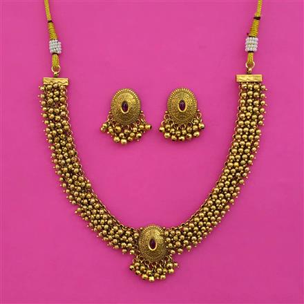 Antique Classic Necklace with Matte Gold Plating