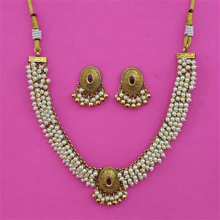 Antique Classic Necklace with Matte Gold Plating